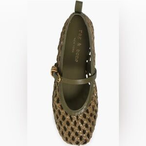 Rag & Bone Spire Olive Woven Flats with Buckle